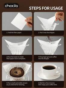 choxila 100pcs White Square #01 And #02 Coffee Filter Paper, Disposable Filter Paper Suitable For Pour-Over And Drip Coffee Makers, Ideal Coffee Accessory For Travel, Kitchen Storage, Apartment Living, Coffee Shop, Also As A Gift For Coffee Lovers - White - View 8