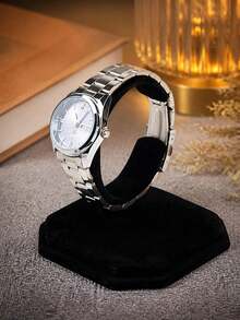 1pc Velvet Watch And Bracelet Display Stand, C-Shaped Jewelry Holder, Scratch-Resistant Velvet Stand With Leather Textured Finish, For Watches, Bracelets And Jewelry, Room Decor - Multicolor - View 7