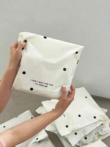Beige Polka Dot Courier Bags, Back To School Gift Packaging Bags, Thickened Plastic Storage Bags, Airplane Box Clothing Packing Bags - Multicolor - View 8