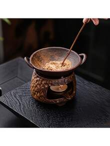 Máy khuếch tán tinh dầu gốm phong cách vintage, bếp rang trà, đèn đốt tinh dầu cho gia đình trong nhà dạng bếp nhỏ, tăng hương cho bột hương và trà (không bao gồm nến) - Nhiều màu - Xem 5