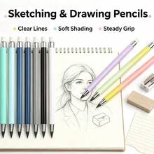 Eternal Pencil With Eraser, Inkless Advanced Technology, HB Macaron Color, No Sharpening Needed, Break-Resistant Pencil - A - View 5