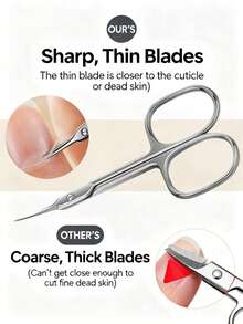 1pc Professional Stainless Steel Curved Nail Clipper, Manicure & Pedicure Tool, Dead Skin Trimmer - Silver - View 2