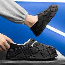 Men Women Comfortable Slippers | Soft And Comfortable, Indoor Outdoor Dual Use, Wearable In Spring Autumn Winter, Unisex, Solid Color Fleece Design - Black - View 4
