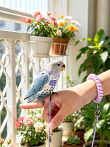 Colorful Polka Dot Parrot Flight Suit Leash Set With Wrist Strap + 50pcs Disposable Diaper Set, Adjustable Anti-Escape Bird Harness Leash, Multi-Color Portable Anti-Loss Outdoor Flight Rope, Suitable For Cockatiel, Budgie And Small To Medium Pet Parrots - Multi-color - View 7