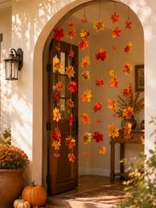 1 Set Cortina de Puerta con Hojas de Otoño, Guirnalda de Hojas de Arce ...