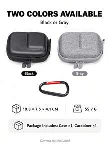 Mini Hard Shell Carrying Case Compatible With DJI Osmo Action 6, Compact Camera Storage Case With Soft Plush Lining, Raised Lens Space, Dual Zipper And Carabiner For Travel And Everyday Carry - View 10