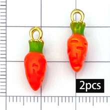 2/10pcs Enamel Fruit Vegetable Charms Strawberry Peach Mango Watermelon Carrot Pepper Pendant For DIY Necklace Earring Jewelry Making Findings - Multicolor - View 16