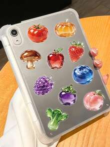 50pcs Glass Fruits And Vegetables Stickers For Adults Teens Sticker Enthusiasts Scrapbooking Journaling Laptops Skateboards Add A Fun Touch To Your Devices! - A - View 4