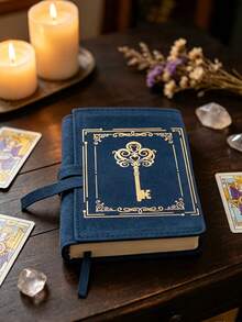 Velvet Tarot Card Storage Bag, Featuring Vibrant Cosmic Tarot Card Pattern Print, Dual-Color Blue And Purple Drawstring Closure, Soft Fabric Protective Cover, Portable Card Pouch, Suitable For Storing Tarot Cards And Small Items - Multicolor - View 3