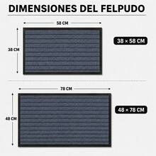 Felpudo Entrada Casa, Alfombrilla Retangular Absorbente con Base de Goma,Atrapa Suciedad y Humedad, para Interior y Exterior, Puerta, Pasillo y Terraza - PVC+POL. - rayas AZUL - Ver 5