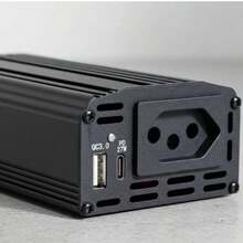 Inversor conversor de tensão 500W pico 1200W onda senoidal corrigida 12V para 110V tomada padrão brasileiro USB carregamento rápido fonte portátil para veículo acampamento energia solar emergência e uso doméstico L - A - Visão 2