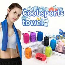 1pc Cooling Towel, Camping Towel, Suitable For Neck And Face, Soft And Breathable, Ideal For Yoga, Fitness, Gym, Golf, Camping And Other Outdoor Sports, Keeps You Cool And Comfortable All Day, Instant Cooling - Multicolor - View 5