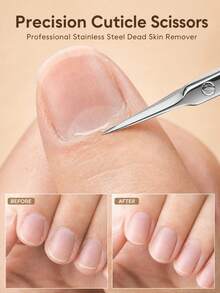 1pc Professional Stainless Steel Curved Nail Clipper, Manicure & Pedicure Tool, Dead Skin Trimmer - Silver - View 3
