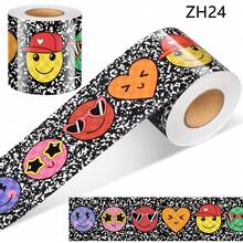 32.8ft (10m) Self-Adhesive Bulletin Board Border With Expression Eyes, Nose, Mouth - Colorful Appearance - Suitable For Classroom, Office, Home Decor, Party, Photo Frame - Optimistic Classroom Decoration Sticker, Cartoon Style Durable Material Pencil Design, High Quality Sticker, Craft Enthusiasts, Fun Decoration - 10m - View 15