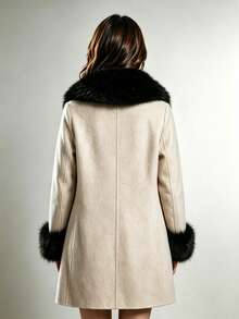 Light Luxury Fox Fur Collar & Cuff Set, Fluffy Warm Faux Fur Trim - Multicolor - View 3