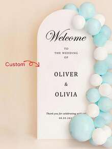 Customized Wedding Arch Fabric Decor Cover, Personalized Photo/Name/Date/Text, Polyester Double-Sided Elastic Backdrop, Party Decoration, Wedding Welcome Sign, Bridal Gift, No Power Required, Suitable For Wedding, Birthday, Party - Multicolor - View 8