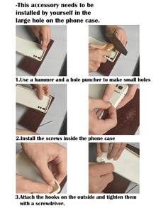 2 piezas de clip de gancho para teléfono DIY plateado, minimalista y multifuncional de moda - hebilla del chupete - Ver 3