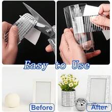 Self-Adhesive Real Glass Craft Mini Square And Round Mirror Mosaic Tiles/Stickers, For DIY Handmade Decoration, 4 X 4mm, 5232pcs (Silver) - 5232pcs Glass - View 9