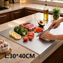 Stainless Steel Cutting Board With Lip, Large Size Metal Kitchen Chopping Board, Versatile Pastry Board For Kneading Dough & Meat Preparation - View 14