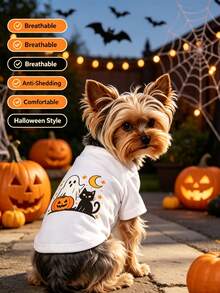 1 buah Pakaian Hewan Peliharaan untuk Kucing dan Anjing, Atasan Halloween Lucu, Bernapas dan Hangat, Anti Rontok, Cocok untuk Dipakai di Dalam dan Luar Ruangan - MultiWarna - View 5