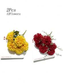 4pcs/24pcs Autumn Artificial Flowers, Perfect For DIY Home Decor Floral Arrangement, Suitable For Outdoor Display, Artificial Floral Arrangement, Rustic Floral Background, Wedding Table Decor And Photography Props - Multicolor - View 14