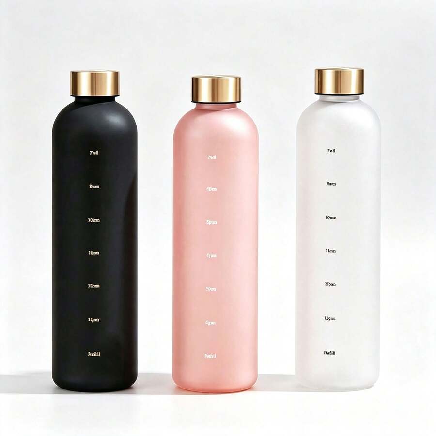 1件 1000ml 磨砂水瓶，便攜防漏運動水杯，適合戶外露營、開車、騎單車