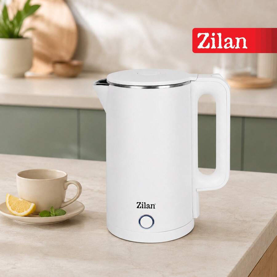 zilan Ketel Listrik ZLN1147 Putih, 1500W, 1.7L, Dengan Lampu Indikator, Fungsi Mati Otomatis dan Manual - View 1