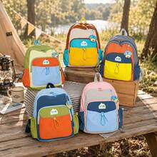 Personalized Color Block Backpack, Fashion Casual Daypack With Front Pocket, Lightweight Outdoor Sports Rucksack, Zipper Backpack For School, Hiking - Multicolor - View 12