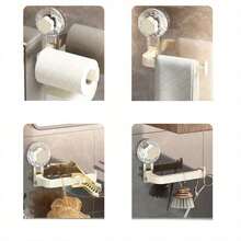 Toilet Paper Holder, Suction Cup Wall-Mounted Toilet Paper Rack - Self-Adhesive, No Drilling Required, Suitable For Kitchen And Bathroom, Plastic Material - Multi-Purpose Paper Towel And Towel Storage Rack - Multicolor - View 10