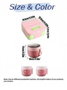 SEAL LOCK 3pcs Lunch Box Set, Lunch Box, Convenient Bento Box With Built-In Utensils, Girl Series Pink Lunch Box, Outdoor Food Carrying Container, Office Worker And Student Lunch Box - Pink - View 11