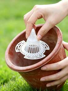 5pcs Flower Pot Bottom Filter Mesh, Durable Plastic Cone-Shaped Root Protector, Cage Structure Prevents Root Rot And Enhances Drainage, Suitable For Indoor And Outdoor Flower Pots, Indoor Gardening Accessories - New Arrival - View 2