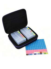 New Transparent Large-Capacity Storage Bag For Diamond Painting, 2-In-1 Diamond Painting Tray And Storage Set, 64 | Point-Holding Beads Alignment Trays, Including Numbered Stickers. - A - View 10