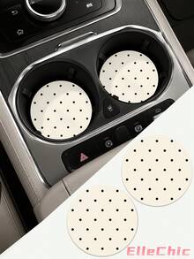 2pcs Universal Car Cup Holder Mats, 2.8 Inch Quick-Dry Non-Slip Washable Car Cup Pads, Minimalist Car Interior Decoration Accessories, Suitable For Men And Women - Multi-color - View 2