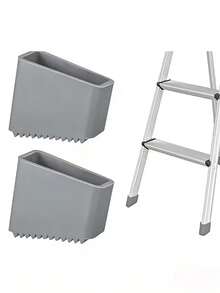 2/4pcs Heavy Duty Anti-Slip Rubber Ladder Feet Pads - Universal Ladder Safety Caps, Suitable For Telescopic Ladders, Durable Home And Industrial Use, Grey Ladder Safety Accessories For RV, Textured Anti-Slip Surface, Secure Fit Design - Gray - View 7