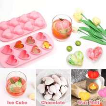 1pc Heart-Shaped Ice Cube Mold, Soft Silicone Material, Heart-Shaped Ice Cube Maker, Can Make 10 Ice Cubes At Once - Pink 8-compartment - View 7