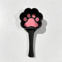 1pc Cute Paw Shaped Pet Food Scoop, Long Handle Plastic Measuring Spoon, Multi-Color Available, Feeding Spoon For Cats & Dogs, Pet Dry Food Feeding Accessory - Negro - View 4