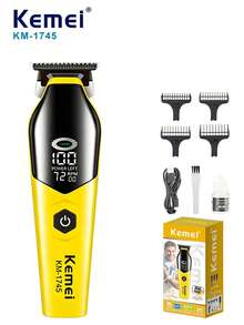 Kemei KM-1745 Men's Hair Clipper, LED Display, Wireless Hair Trimmer, 7200 RPM Constant Speed Motor, USB Rechargeable Men's Shaver, 120 Minutes Battery Life, Precision Blades, Suitable For Barbershop And Home Use - Multicolor - View 10