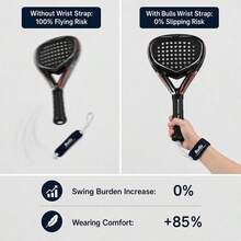 Tali Pergelangan Tangan Raket Padel yang Dapat Diatur, Tali Pergelangan Tangan Raket Bulls Anti Fly Out Lanyard - MultiWarna - View 9
