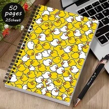 1pc A5 Cute Animal Cartoon Duck Pattern Spiral Notebook 25 Sheets (50 Pages). Suitable For Pet Lovers Diary, Or As A Gift For Friends, Colleagues, Or Women, As Well As For Personal Use. - Rectangle - View 7