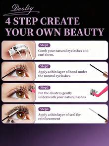 Desliy 2-In-1 Eyelash Glue & Sealer (Bonding & Sealing) Waterproof Strong Fast-Drying Long-Lasting Invisible, Suitable For DIY Eyelash Extensions/Beginner Eyelash Glue Eyelash Adhesive - Black - View 4