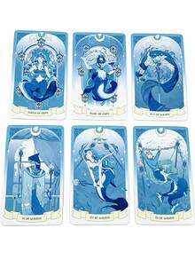 1 Box Moon In The Sea Tarot Cards , 79-Card Divination Set,- Ocean Fantasy,Occult Card Game; Suitable For Holiday Parties; Social Entertainment - Multicolor - View 10