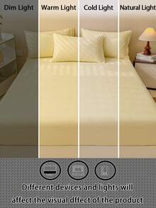 Set Sprei 3 Potong Warna Cokelat Lembut & Nyaman - Kuning - View 9
