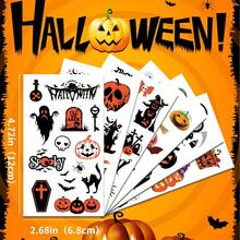 10pcs Dark Gothic Halloween Decorative Stickers Mixed Witch Skeleton Vampire Jack-O-Lantern Design Waterproof Stickers For Glass Surface Luggage Desktop Cosplay Party Atmosphere Decoration - View 1