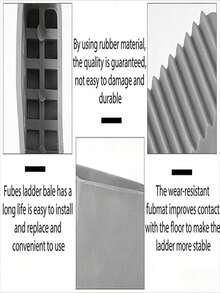 2/4pcs Heavy Duty Anti-Slip Rubber Ladder Feet Pads - Universal Ladder Safety Caps, Suitable For Telescopic Ladders, Durable Home And Industrial Use, Grey Ladder Safety Accessories For RV, Textured Anti-Slip Surface, Secure Fit Design - Gray - View 9