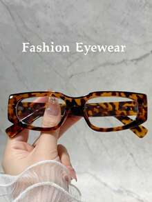 1 Buah Kacamata Dekoratif Bingkai Persegi Kecil Vintage Niche Gaya Y2K Hot Girl Unisex - Clear - View 9