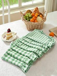 2/6/12/120pcs Plaid Ruffled Napkins, Farmhouse Style Home Kitchen Decor, Reusable Washable Napkins Suitable For Restaurants, Kitchens, Weddings, Bridal Showers, Parties, Dining Table Decoration - Multicolor - View 6