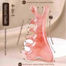 1-10pcs 4-In-1 Multifunctional Massage Comb For Scalp, Eye, Facial Contour & Neck Relaxation Massage Tool - Rust - View 2