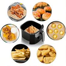 50 Pcs Unbleached Square Perforated Parchment Paper , Square Perforated Parchment,Disposable Air Fryer Paper Liners, Suitable For Air Fryer, Oven, Steamer, Microwave, Baking Tools, Kitchen Small Tools, Home Kitchen Supplies ,Air Fryer Liners ,Squar - View 7