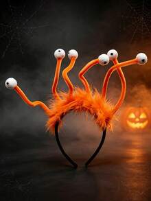 1pc Halloween Headband Bat Ghost Pumpkin Eyeball Spooky Festival Party Costume Hair Accessory Funny Headband - Multicolor - View 3