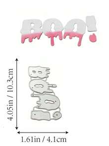 1pc Halloween Text Metal Cutting Die, Happy Halloween Letter Die Cut, DIY Paper Craft Card Template, Suitable For Scrapbooking, Embossing And Decorative Crafts - Halloween Decor - View 9